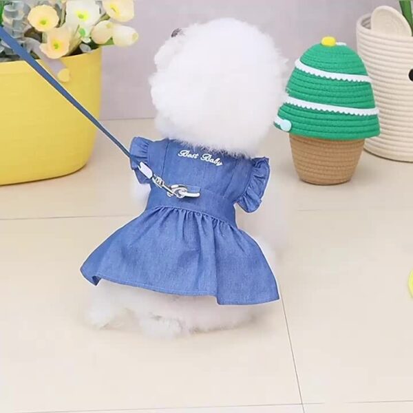 Vestido para Caes Pequenos - Cute Letter Embroidered Dog Dress - Image 10
