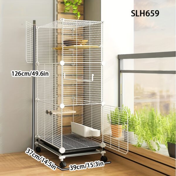 Gaiola de Metal Tamanho Grande para Papagaios e Passaros - Large Metal Birdcage Villa for Parrots, Mynas, Thrushes, Canaries, and Breeding Birds - Image 4