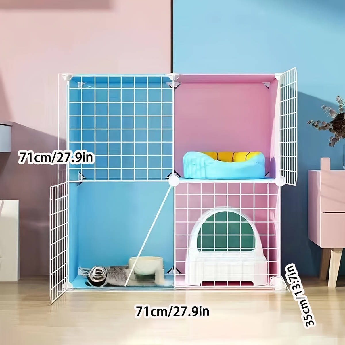 Canil Interior para Uso Doméstico – Metal Pet Cage For Small Dogs, Space-Saving Villa
