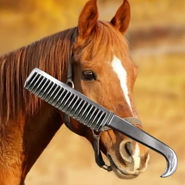 Pente/Escova de Metal para Crina de Cavalos - 1pc Metal Horse Comb, Combing Horse Temples And Horse Tails - Image 5