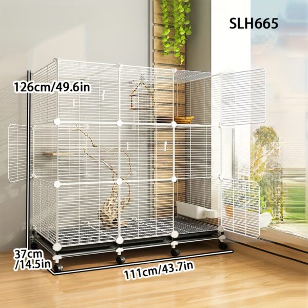 Gaiola de Metal Tamanho Grande para Papagaios e Passaros - Large Metal Birdcage Villa for Parrots, Mynas, Thrushes, Canaries, and Breeding Birds - Image 10