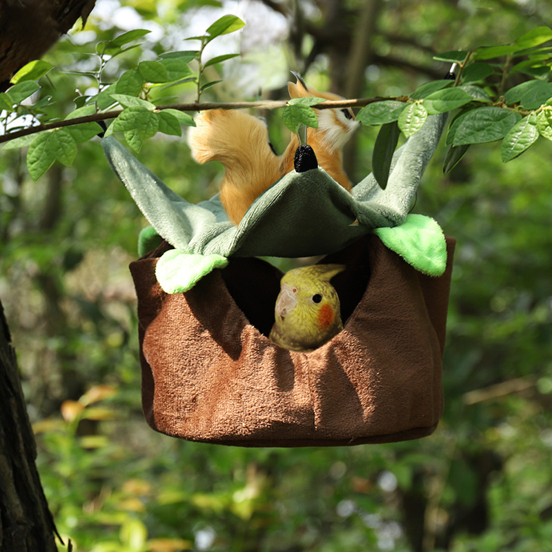 Cabana de Rede para Ninho de Pets – Cozy Bird Nest Hammock Hut