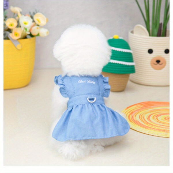 Vestido para Caes Pequenos - Cute Letter Embroidered Dog Dress - Image 4