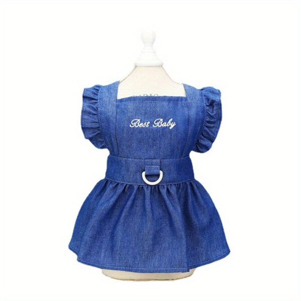 Vestido para Caes Pequenos - Cute Letter Embroidered Dog Dress - Image 8