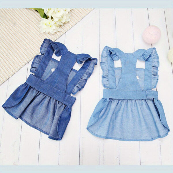 Vestido para Caes Pequenos - Cute Letter Embroidered Dog Dress - Image 6