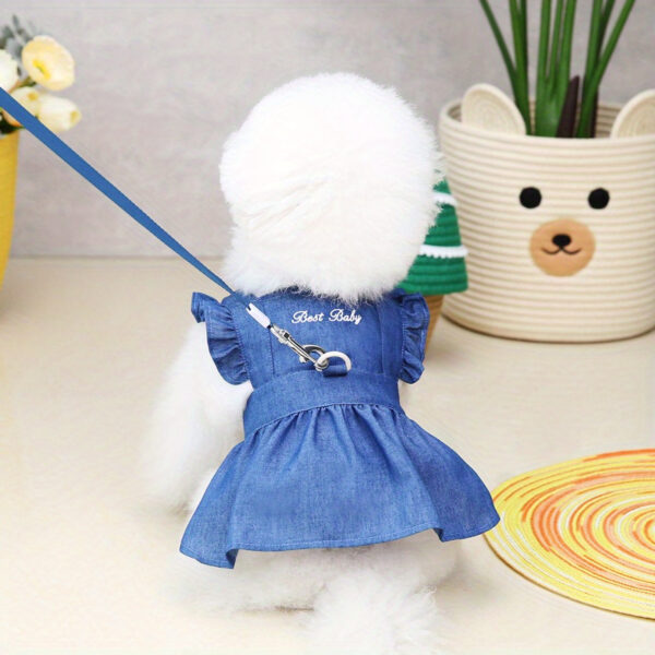 Vestido para Caes Pequenos - Cute Letter Embroidered Dog Dress - Image 2