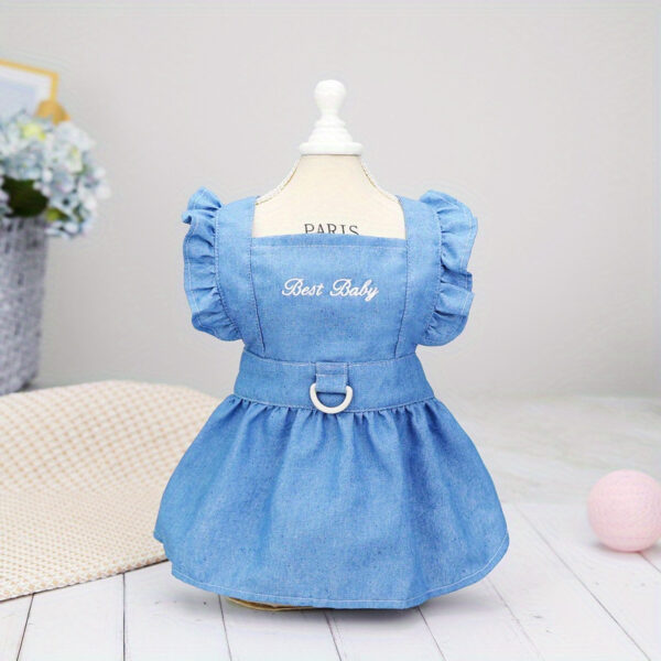 Vestido para Caes Pequenos - Cute Letter Embroidered Dog Dress - Image 7