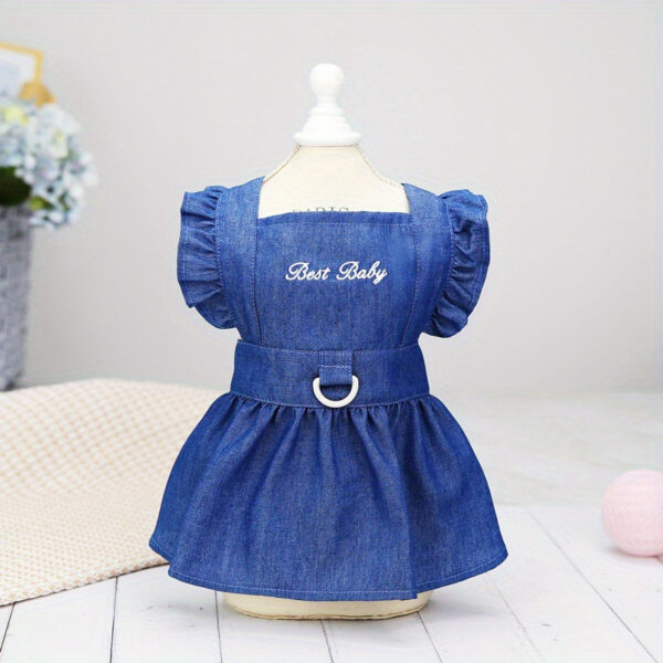 Vestido para Caes Pequenos - Cute Letter Embroidered Dog Dress - Image 9