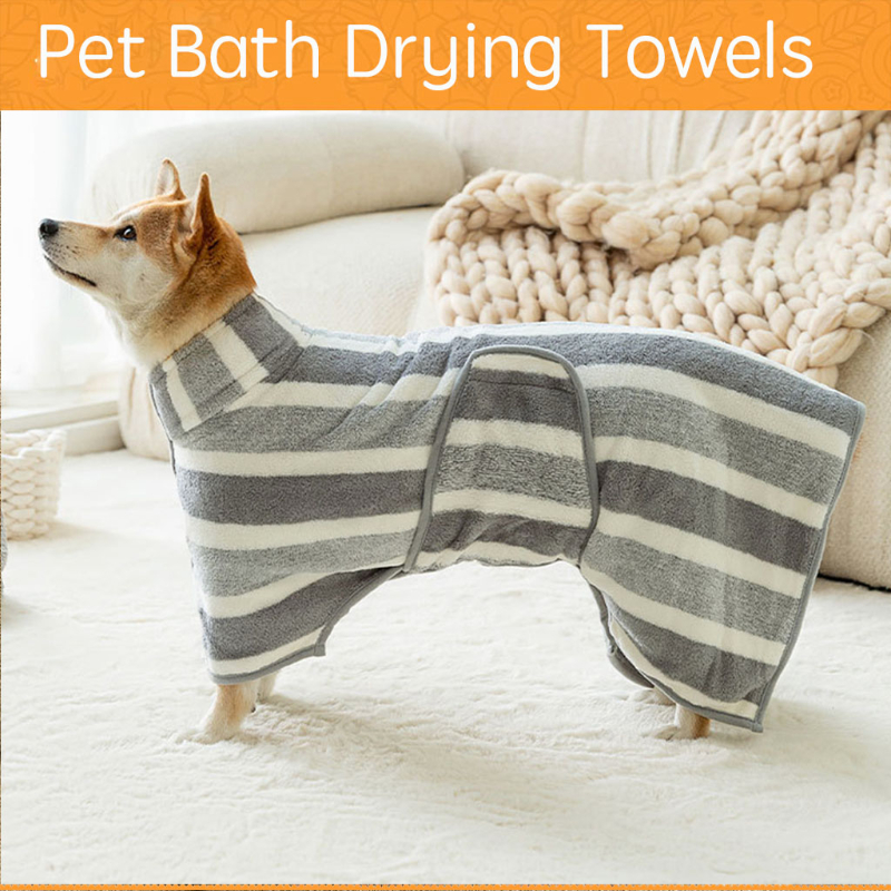 Toalha de Banho Confortavel – Dog Coral Fleece Towel Super Absorbent Pet Bath Towel Microfiber Dog Drying Towel
