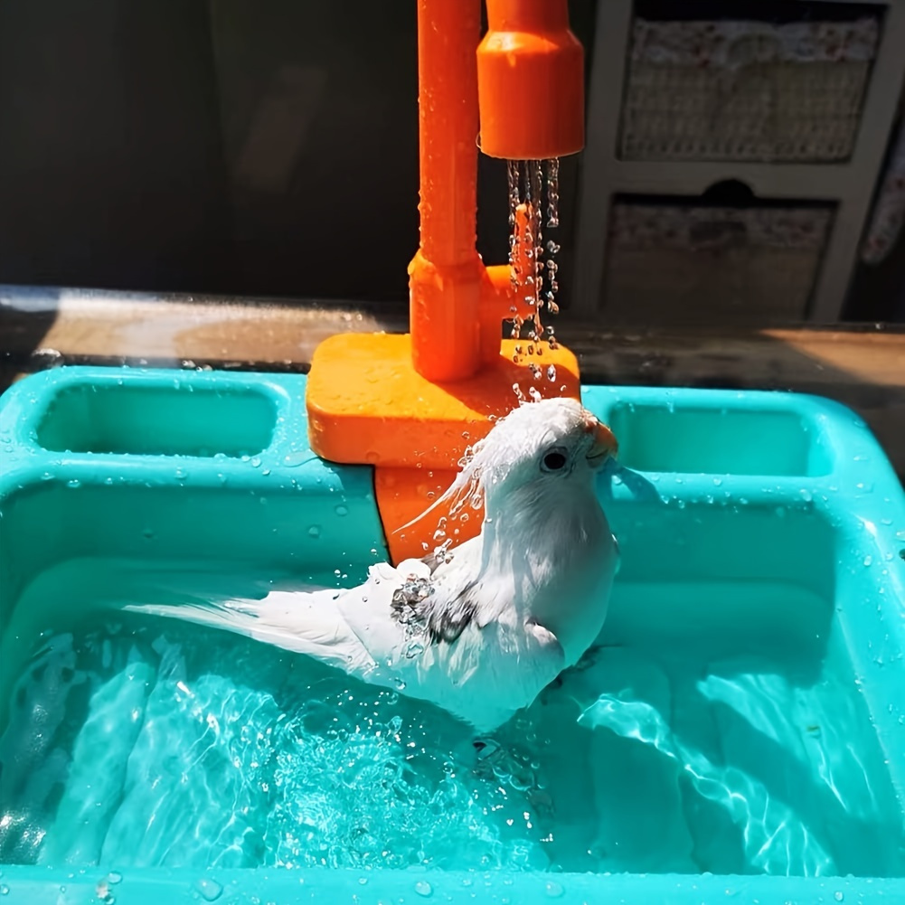 Bacia de Duche para Pássaros – Automatic Parrot Bath Tub With Faucet