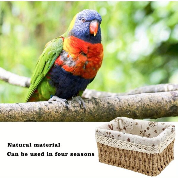 Cesto de Ninho para Passaros - 1pc Bird Nest, Parrot Sleeping Nest, Handwoven Bird Nesting Basket - Image 5
