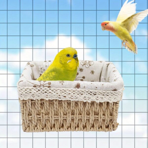 Cesto de Ninho para Passaros - 1pc Bird Nest, Parrot Sleeping Nest, Handwoven Bird Nesting Basket - Image 7