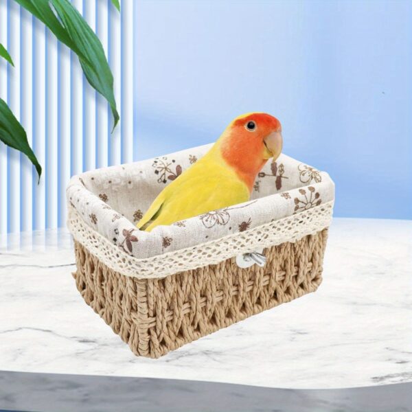 Cesto de Ninho para Passaros - 1pc Bird Nest, Parrot Sleeping Nest, Handwoven Bird Nesting Basket - Image 4