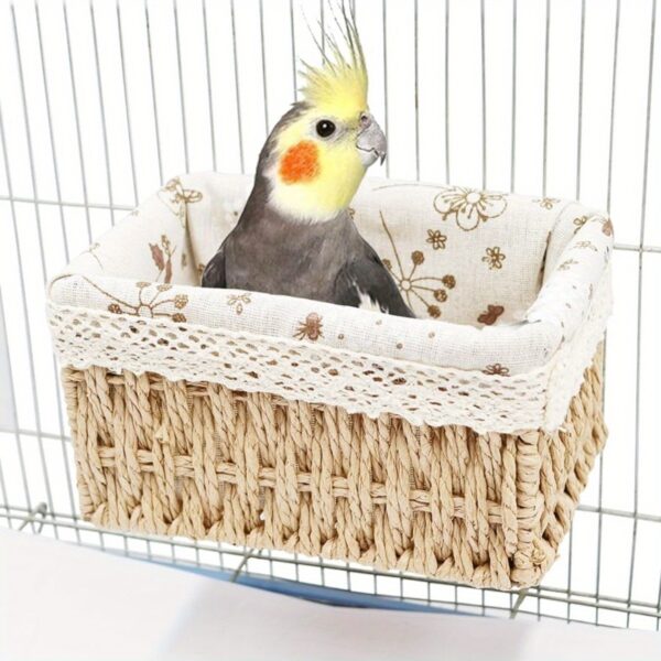 Cesto de Ninho para Passaros - 1pc Bird Nest, Parrot Sleeping Nest, Handwoven Bird Nesting Basket - Image 3