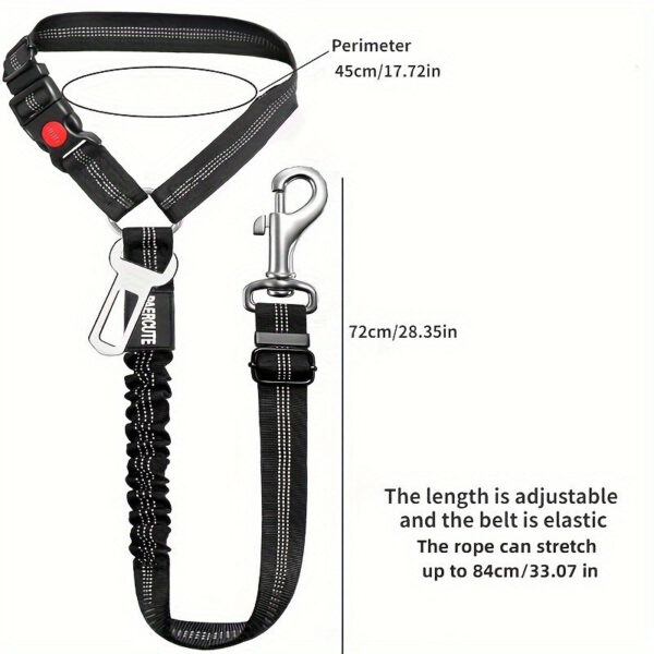 Cinto de segurança retrátil ajustável para cães, arnês de segurança elástico para cães de grande porte - Image 3