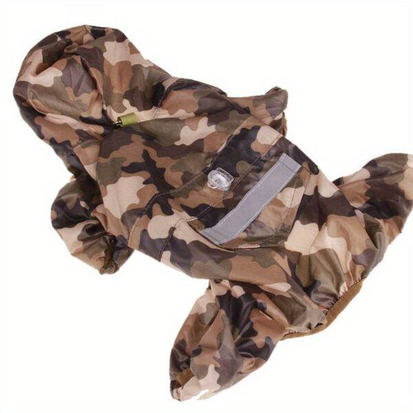 Capa de Chuva Refletiva - Reflective Waterproof Dog Raincoat For Small Breeds - Easy Snap Closure, Hand-Washable Spandex Jumpsuit - Image 8