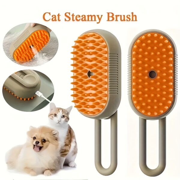 Escova de Pelos - 3 In 1 Cat Steam Brush, Massage Comb