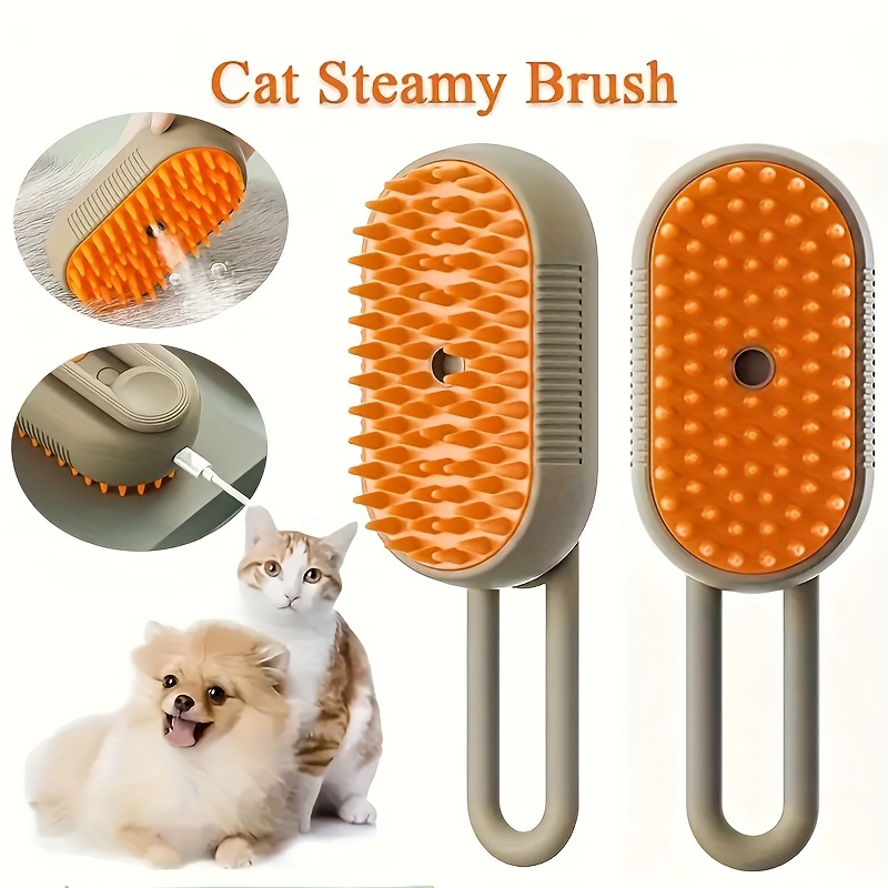 Escova de Pelos – 3 In 1 Cat Steam Brush, Massage Comb