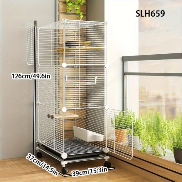 Gaiola de Metal Tamanho Grande para Papagaios e Passaros - Large Metal Birdcage Villa for Parrots, Mynas, Thrushes, Canaries, and Breeding Birds - Image 2