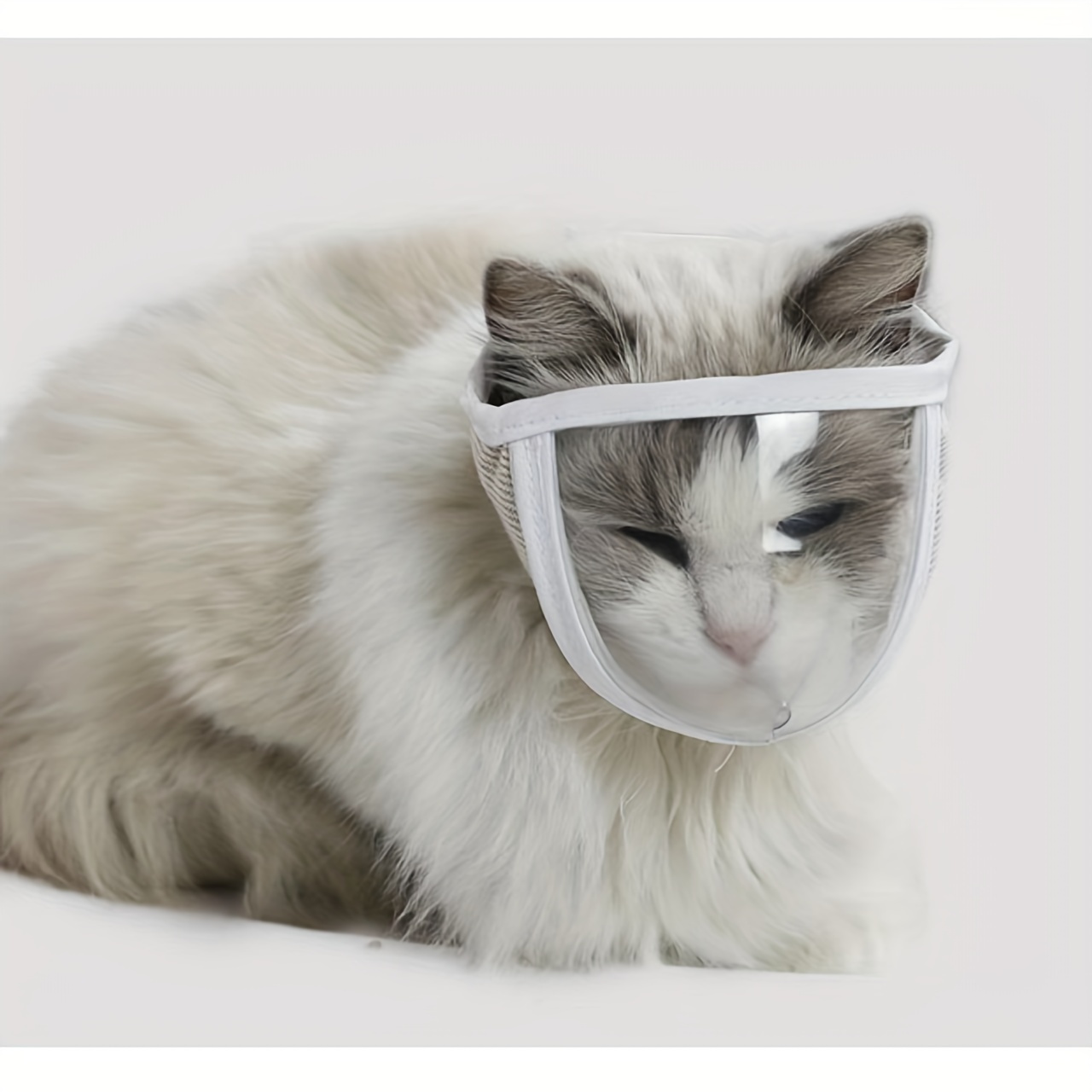Protetor Facial Transparente para Gatos – 1pc Adjustable Cat Muzzle, Transparent Eye Shield