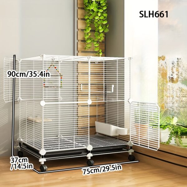 Gaiola de Metal Tamanho Grande para Papagaios e Passaros - Large Metal Birdcage Villa for Parrots, Mynas, Thrushes, Canaries, and Breeding Birds - Image 5