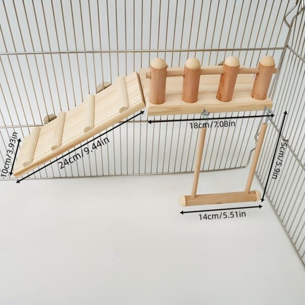 Suporte Escalavel para Passaros - Delight Your Pet Bird with This Fun Platform Swing & Climbing Ladder Set! - Image 3