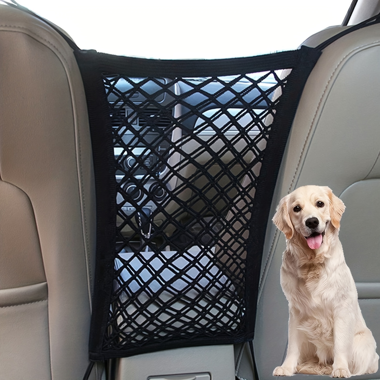 Barreira de rede para cães para carro com organizador de malha de segurança