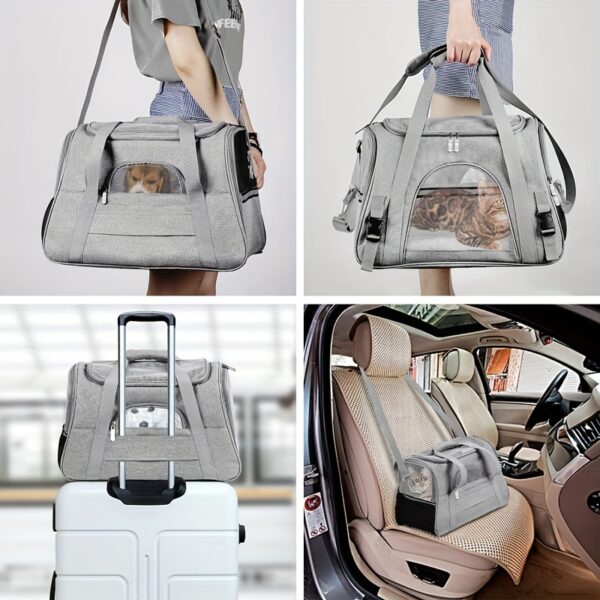 Mochila com fecho de correr para gatos e cães - Malha respirável, grande capacidade