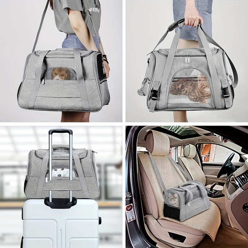 Mochila com fecho de correr para gatos e cães – Malha respirável, grande capacidade