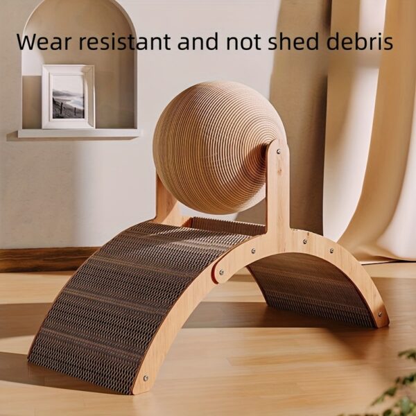 Brinquedo Arranhar para Gatos - Arch Bridge Shaped Cat Condo With Natural Sisal Ball - Image 5