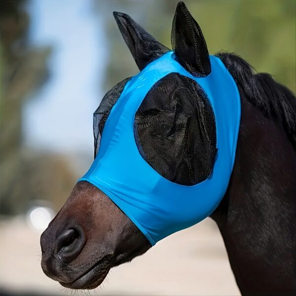 Mascara Respiravel para Cavalos - Breathable Horse Mask, Comfortable Mesh Horse Fly Mask With Ear, Equestrian Supplies