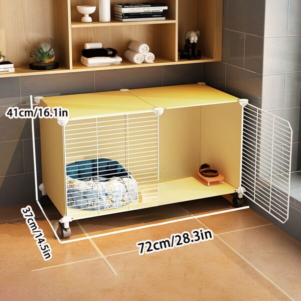 Canil Interior para Uso Doméstico - Metal Pet Cage For Small Dogs, Space-Saving Villa - Image 7