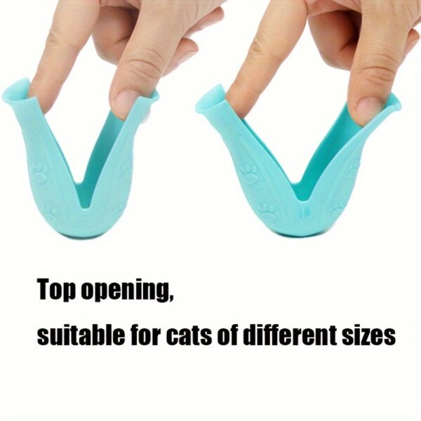 Proteção para Pés - 4-Piece Silicone Cat Paw Protectors - Anti-Scratch, Non-Electric, Ideal For Bathing - Image 6