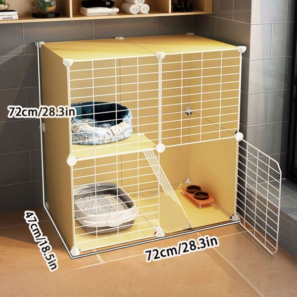 Canil Interior para Uso Doméstico - Metal Pet Cage For Small Dogs, Space-Saving Villa - Image 10