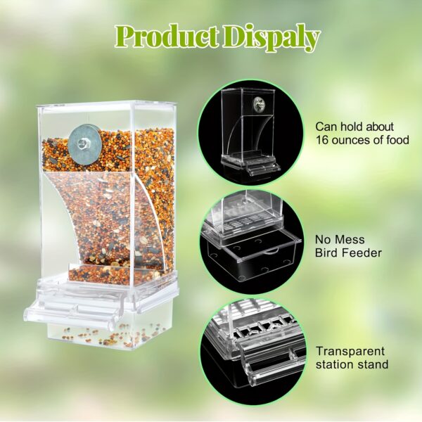 Alimentador Automatico para Passaros - Automatic Bird Feeder, Water Dispenser Set - Clear - Image 6