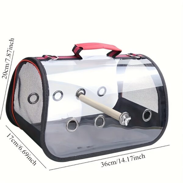 Transportador de Passaros - 1pc Lightweight Bird Carrier, Transparent Parrot Travel Bag - Image 4
