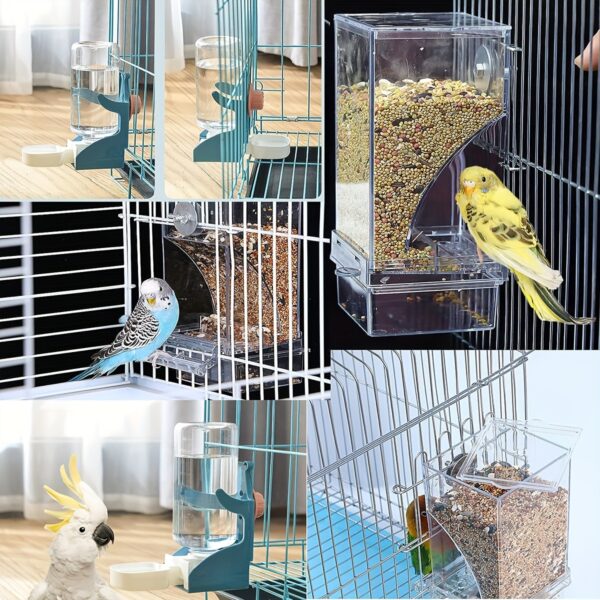 Alimentador Automatico para Passaros - Automatic Bird Feeder, Water Dispenser Set - Clear - Image 7