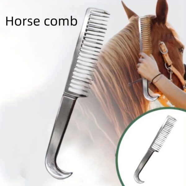 Pente/Escova de Metal para Crina de Cavalos - 1pc Metal Horse Comb, Combing Horse Temples And Horse Tails