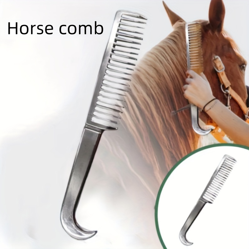 Pente/Escova de Metal para Crina de Cavalos – 1pc Metal Horse Comb, Combing Horse Temples And Horse Tails