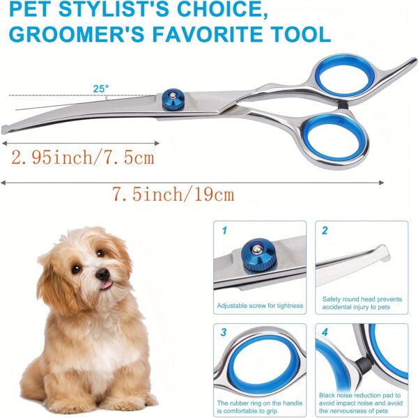 Tesoura Premium Pet Grooming Scissors Set - Safety Round Tip - Image 4