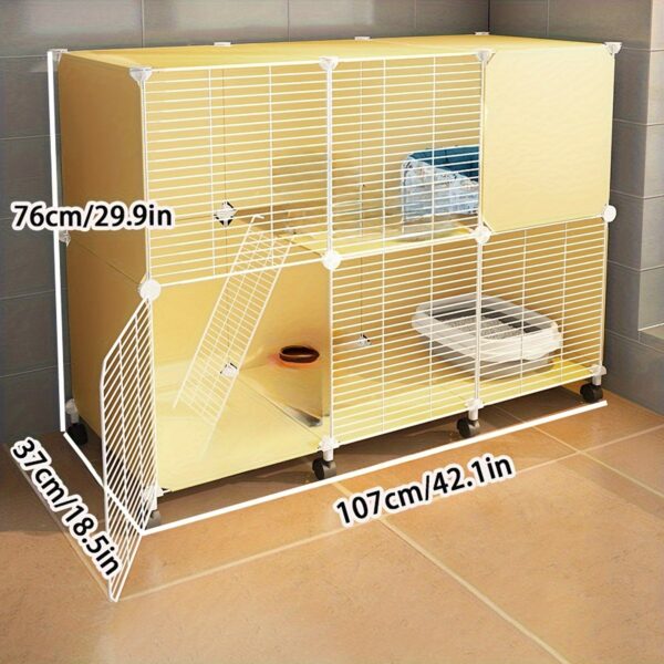Canil Interior para Uso Doméstico - Metal Pet Cage For Small Dogs, Space-Saving Villa - Image 6