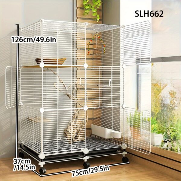 Gaiola de Metal Tamanho Grande para Papagaios e Passaros - Large Metal Birdcage Villa for Parrots, Mynas, Thrushes, Canaries, and Breeding Birds - Image 6