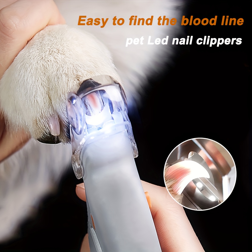 Cortador de Unhas – Pet Nail Clipper With LED Light, Dog And Cat Nail Scissor With Stainless Steel Non-slip Silicone Handle
