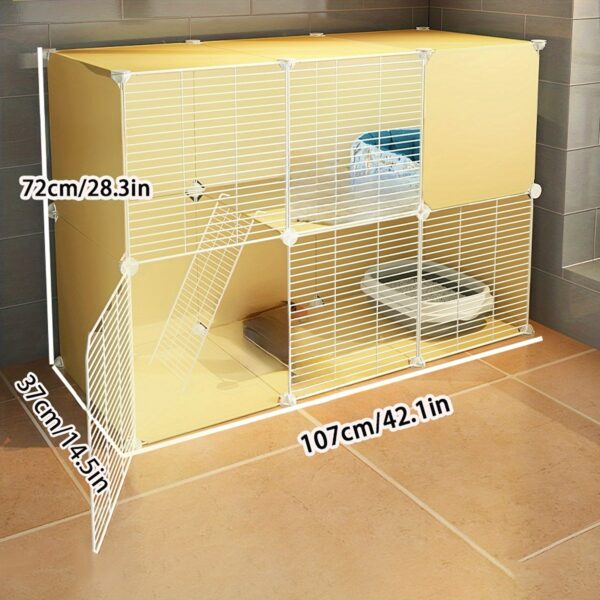 Canil Interior para Uso Doméstico - Metal Pet Cage For Small Dogs, Space-Saving Villa - Image 5