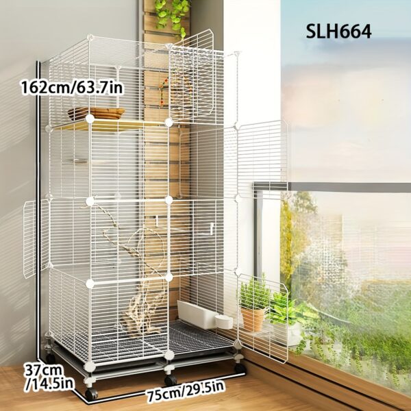 Gaiola de Metal Tamanho Grande para Papagaios e Passaros - Large Metal Birdcage Villa for Parrots, Mynas, Thrushes, Canaries, and Breeding Birds - Image 9