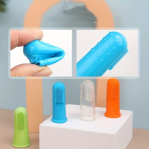 Kit de Limpeza Oral para Pets - Pet Oral Cleaning Set Dog Finger Cover Toothbrush Cat Toothbrush Toothpaste - Image 3