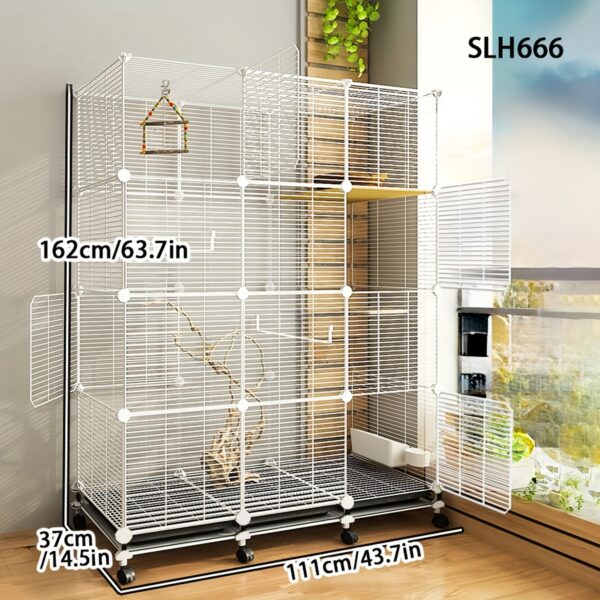 Gaiola de Metal Tamanho Grande para Papagaios e Passaros - Large Metal Birdcage Villa for Parrots, Mynas, Thrushes, Canaries, and Breeding Birds - Image 11
