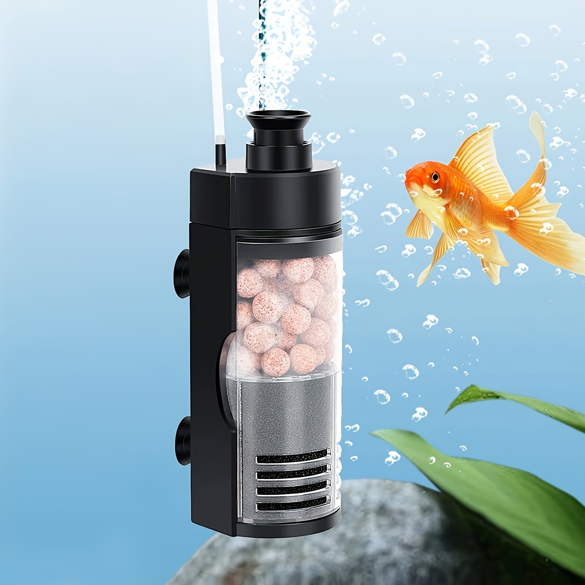 Filtro Bioquímico Aquático, Circulação de Água Pneumática para Oxigenação