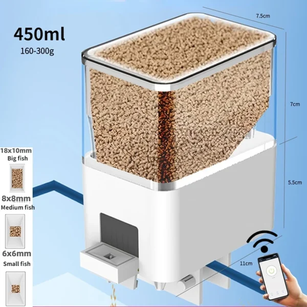 Alimentador Automático de Aquário para Peixes  - Automatic Aquarium Fish Tank Feeder Timing/Wifi Wireless - Image 10