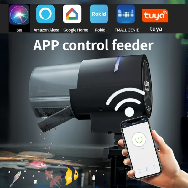Alimentador Automático de Aquário para Peixes  - Automatic Aquarium Fish Tank Feeder Timing/Wifi Wireless - Image 8